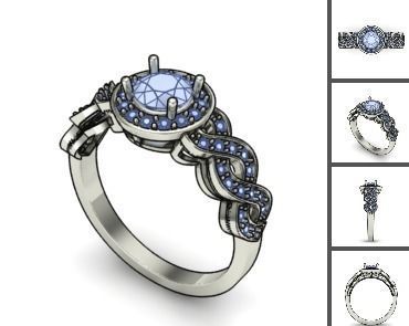 3d 85 models female ring 3D print model 3D print model_42