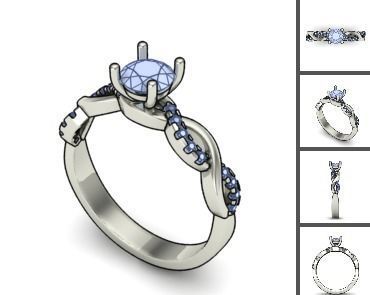 3d 85 models female ring 3D print model 3D print model_39