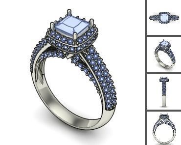 3d 85 models female ring 3D print model 3D print model_80