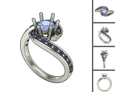 3d 85 models female ring 3D print model 3D print model_73