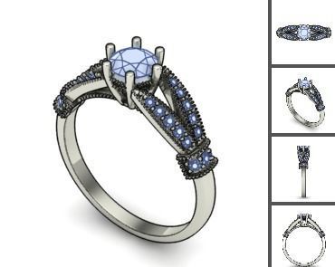 3d 85 models female ring 3D print model 3D print model_81