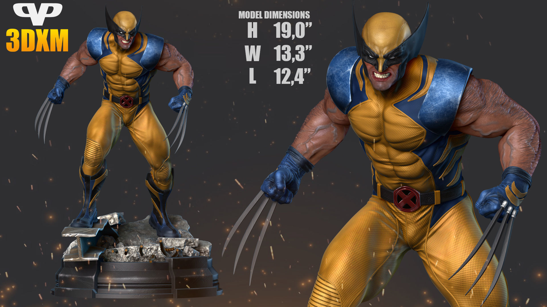 Wolverine for 3D Printing STL 3D print model_8