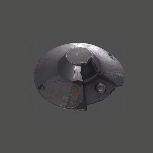 UFO Destroyed Low-poly 3D model