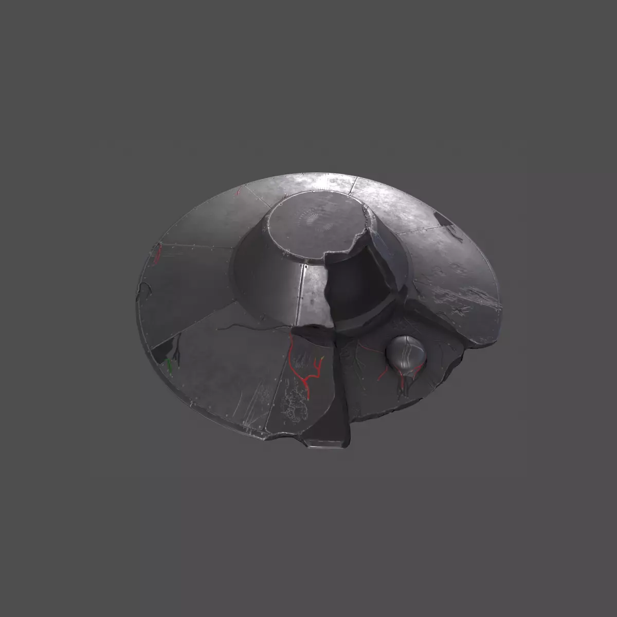 UFO Destroyed Low-poly 3D model_0