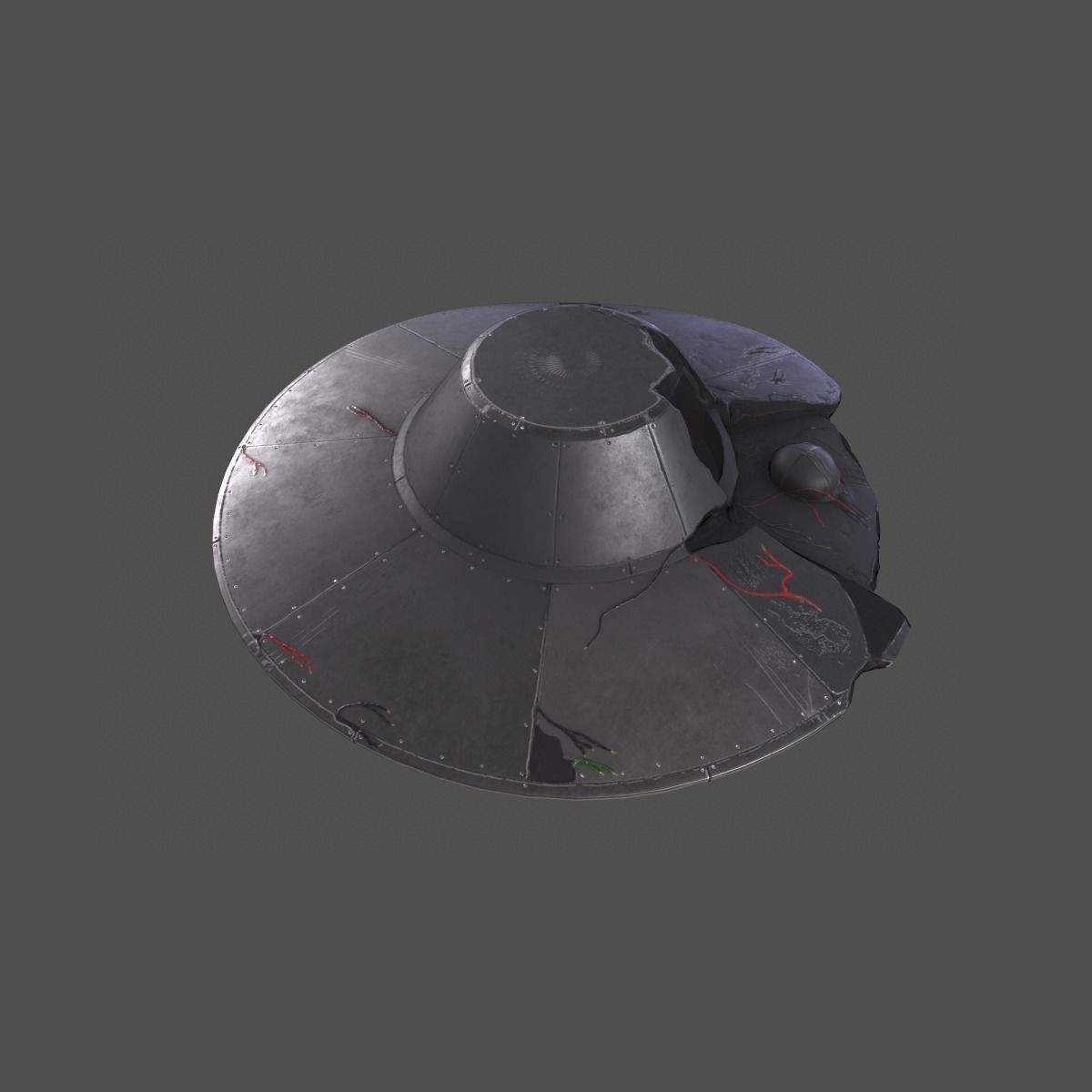 UFO Destroyed Low-poly 3D model_3