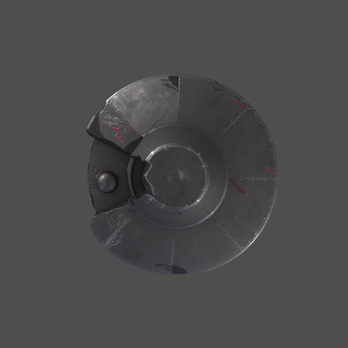 UFO Destroyed Low-poly 3D model_5