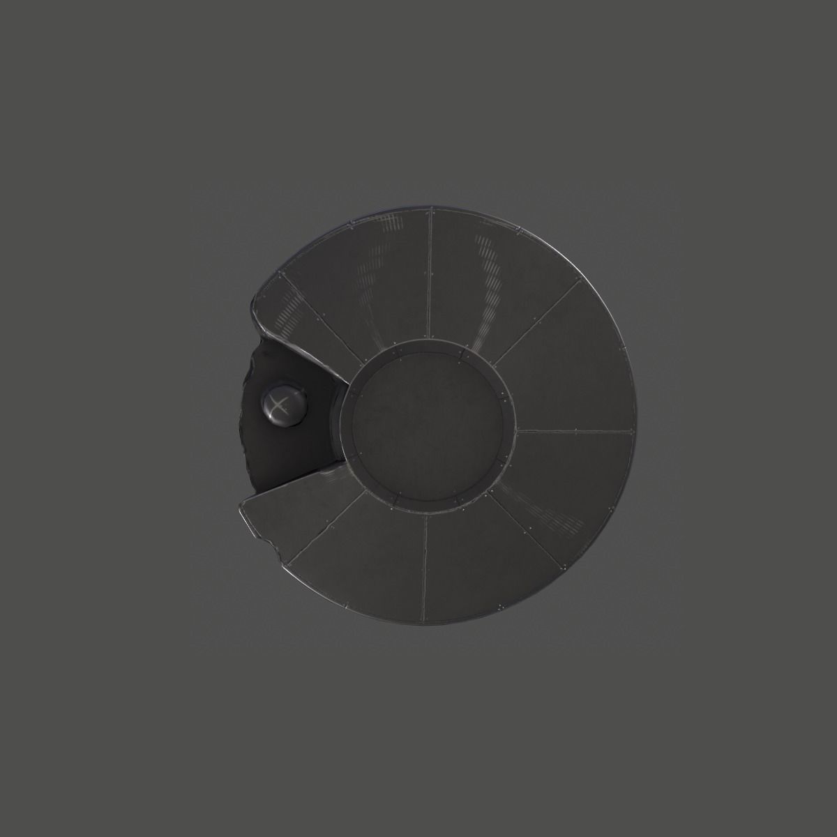 UFO Destroyed Low-poly 3D model_6