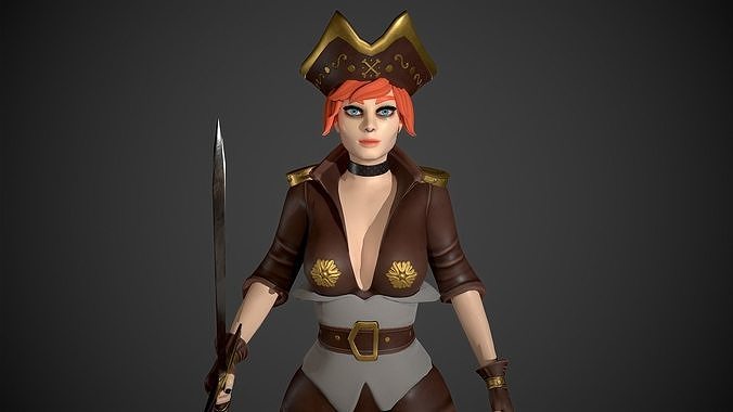 Pirate Stella Low-poly 3D model