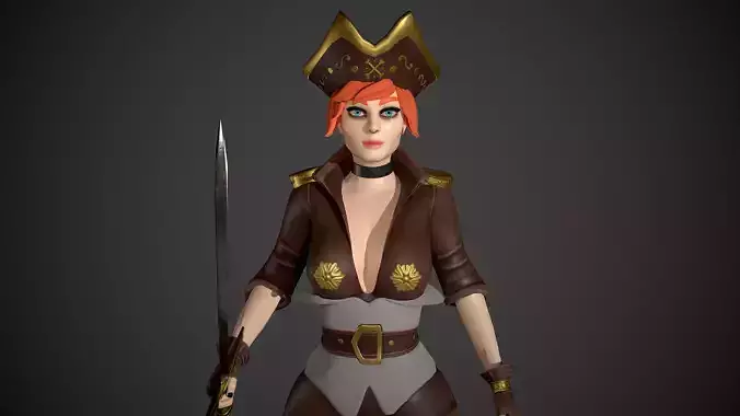 Pirate Stella Low-poly 3D model