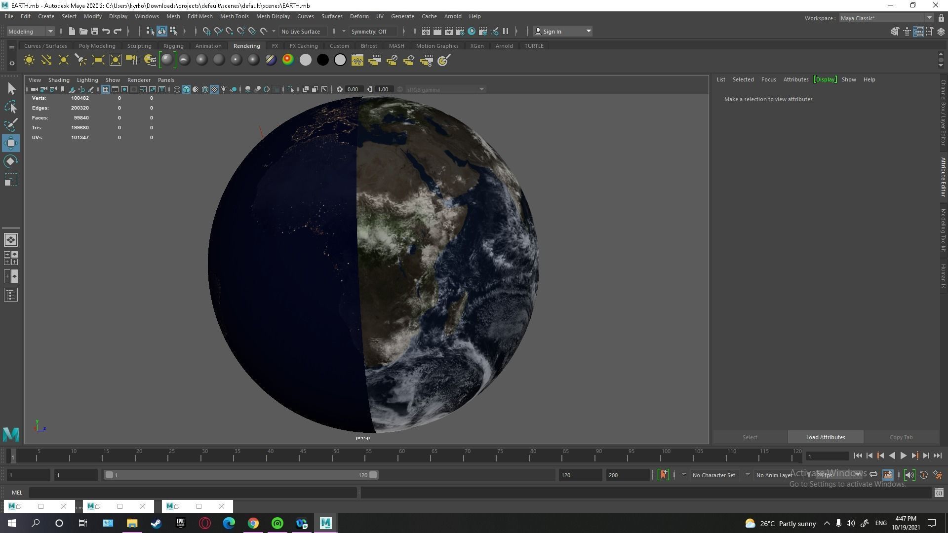 Low Poly Earth is seen from space - Low-poly 3D model_2