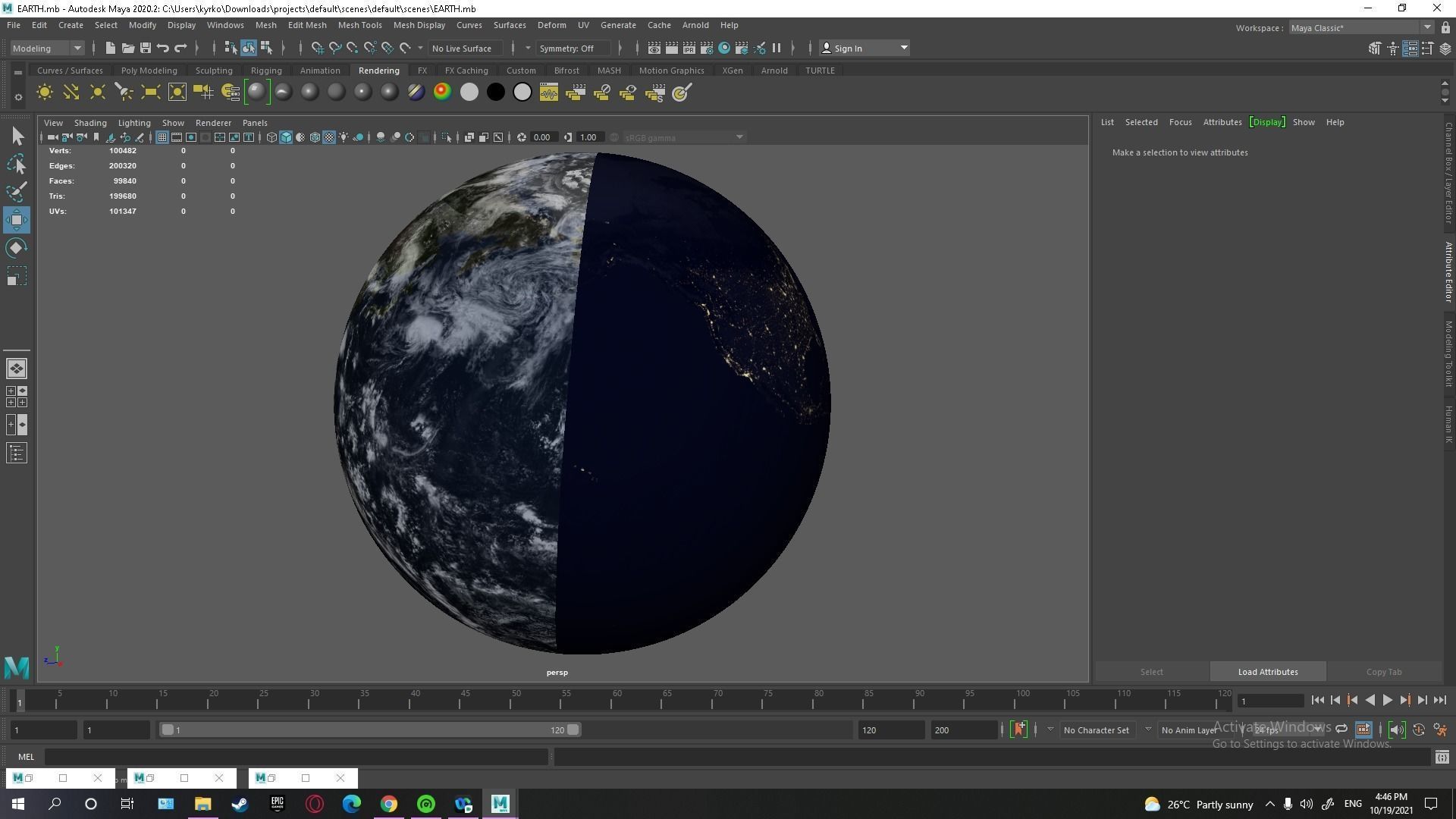 Low Poly Earth is seen from space - Low-poly 3D model_1