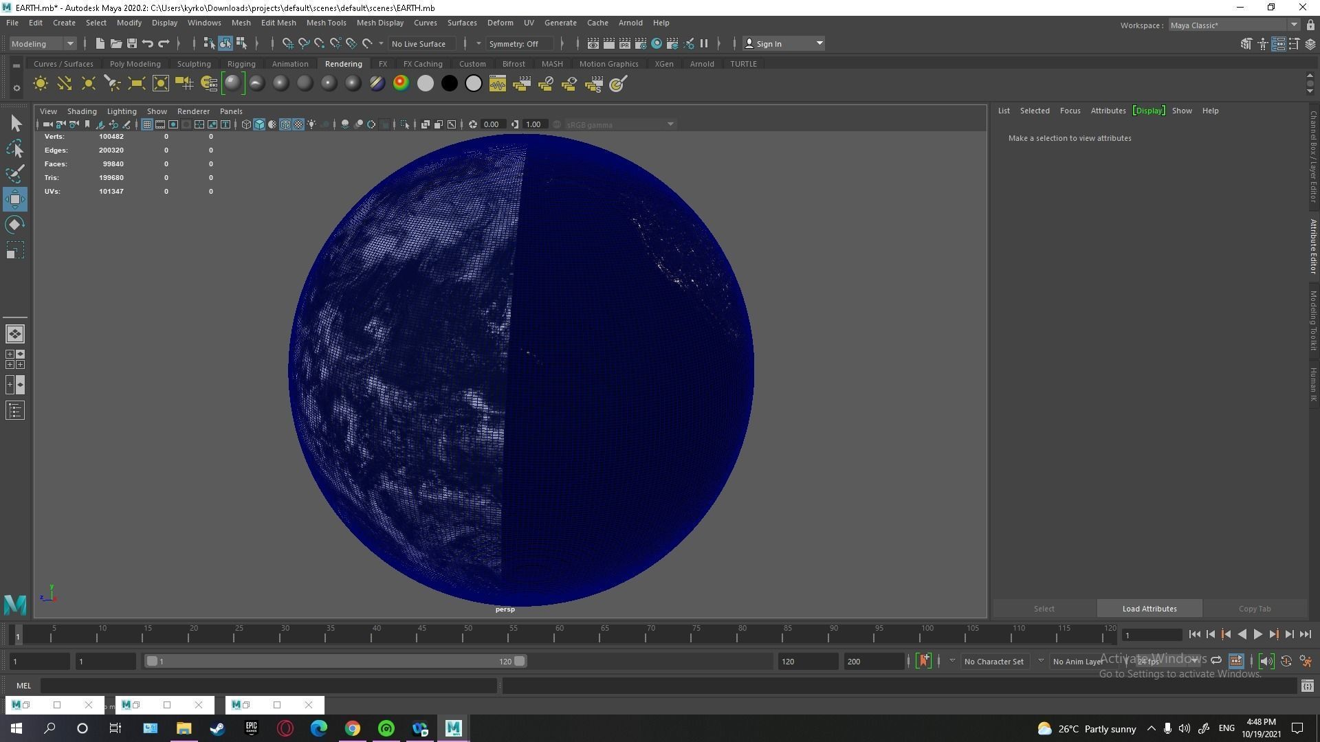 Low Poly Earth is seen from space - Low-poly 3D model_4