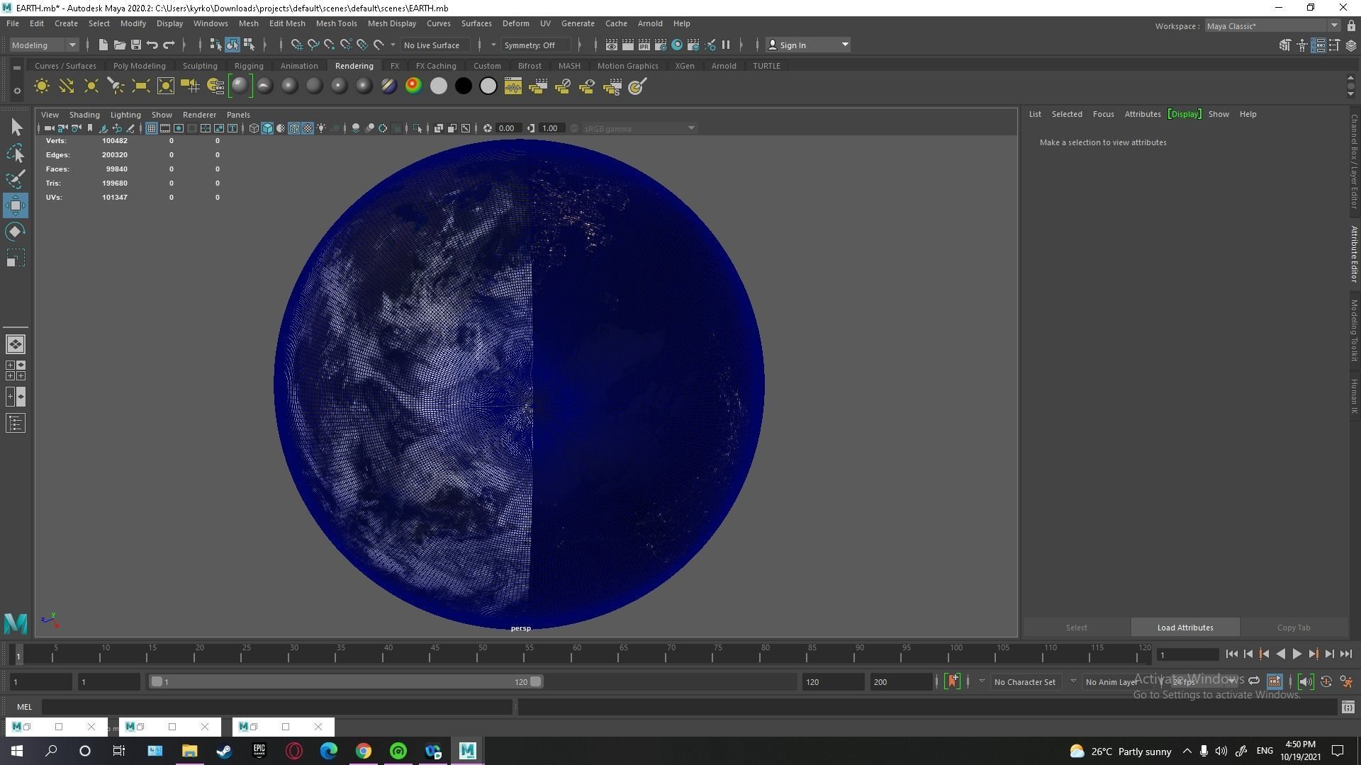 Low Poly Earth is seen from space - Low-poly 3D model_5