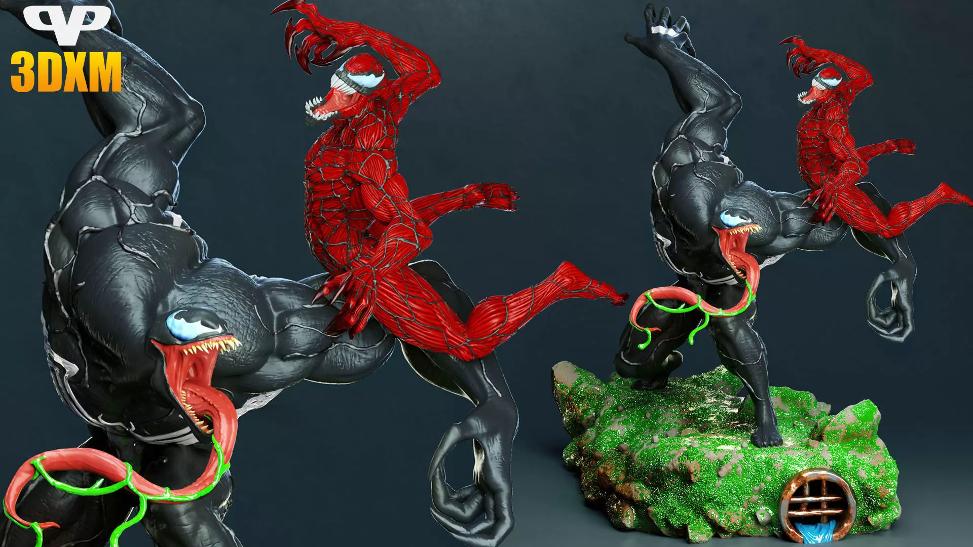 Venom vs Carnage for 3D Printing STL 3D print model_0