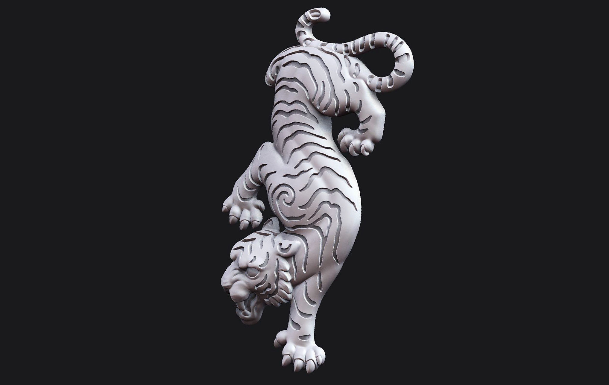 Descending Tiger 3D print model_3