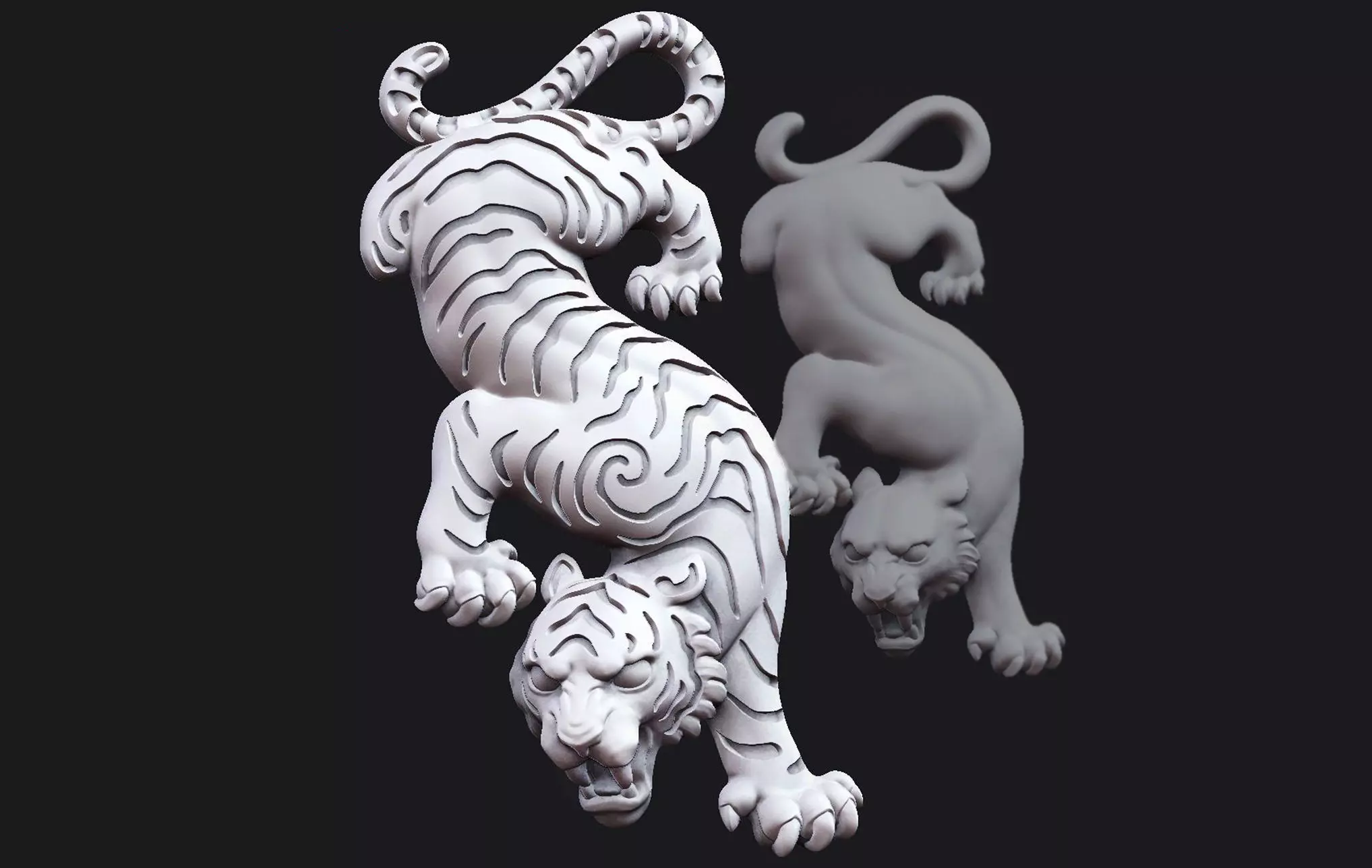Descending Tiger 3D print model_0