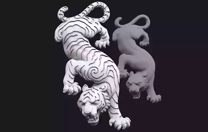 Descending Tiger 3D print model