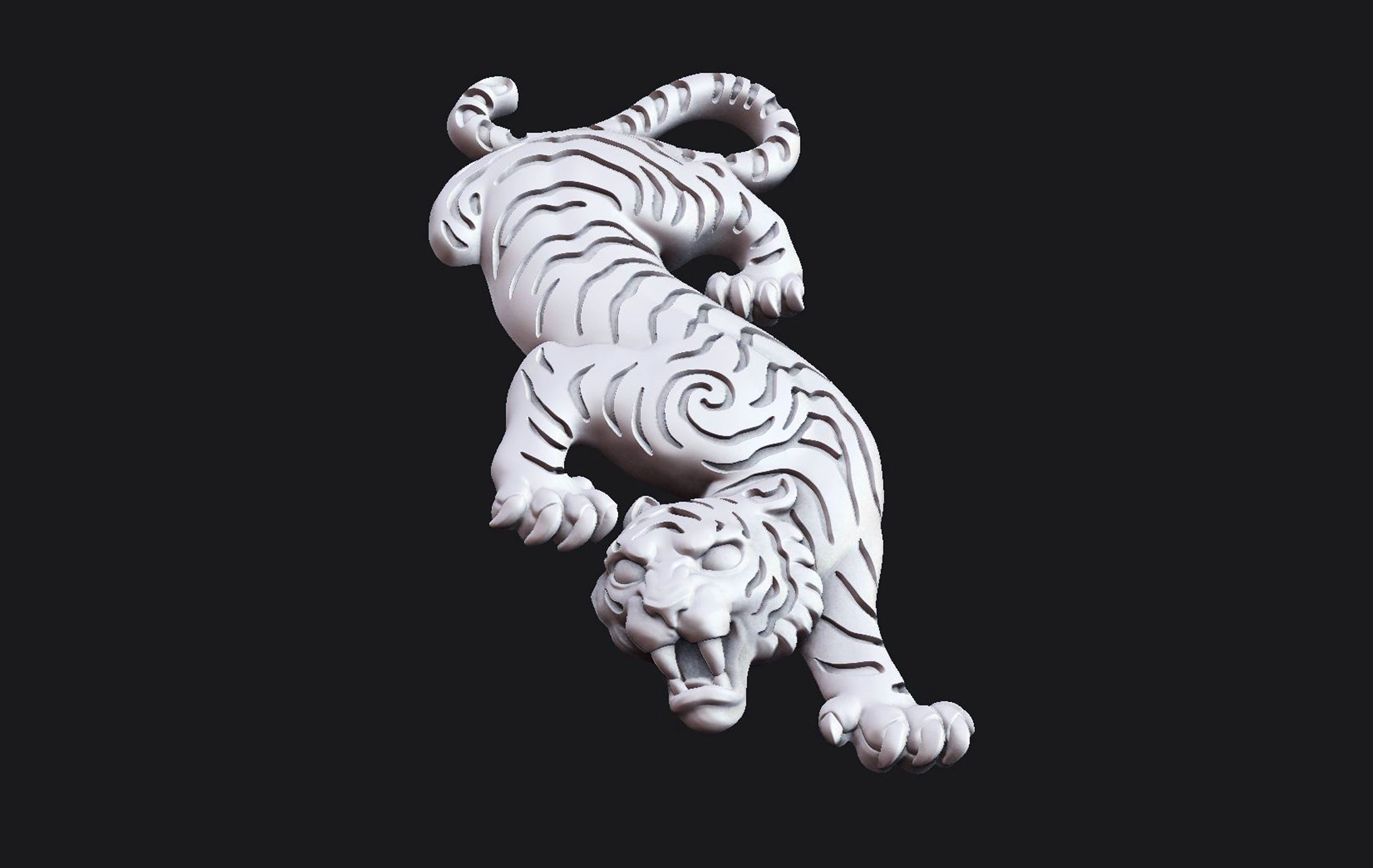 Descending Tiger 3D print model_4