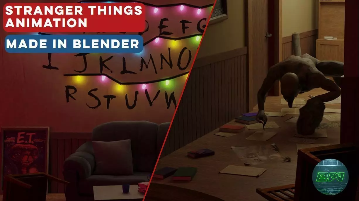 Stranger Things Animation with Demogorgon Monster 3D model
