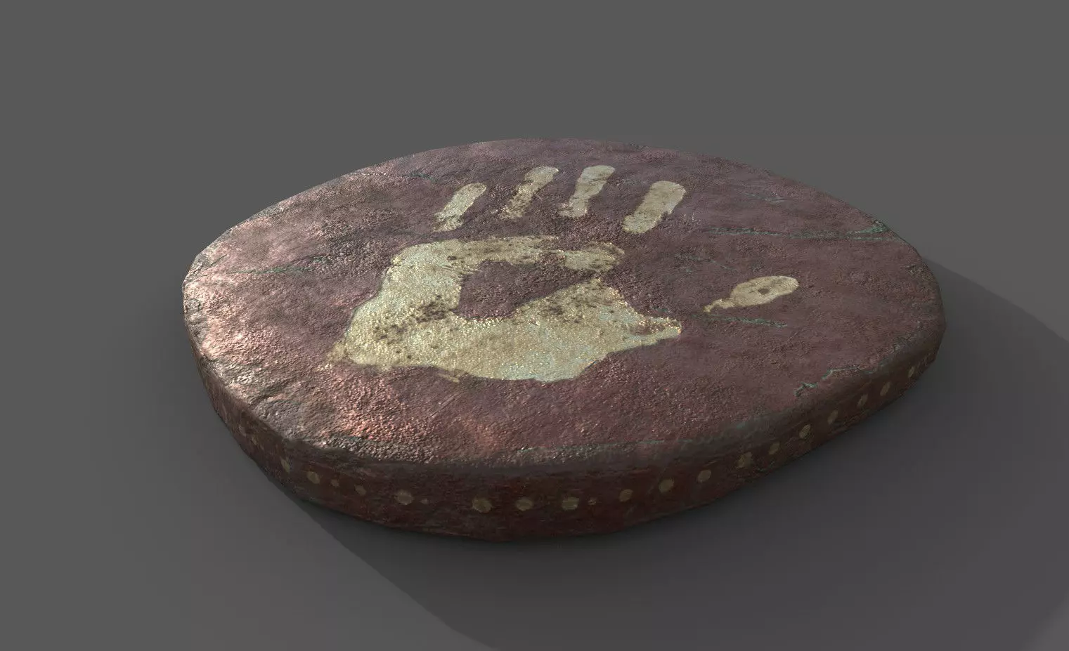 Crude Cultist Copper Coin Low-poly 3D model_0