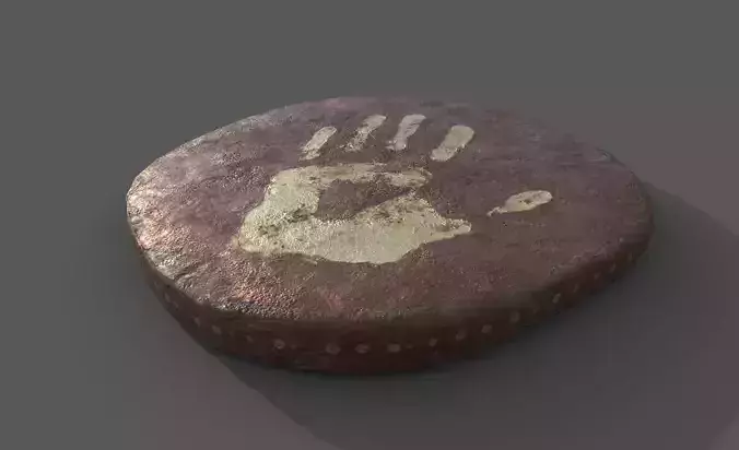 Crude Cultist Copper Coin Low-poly 3D model