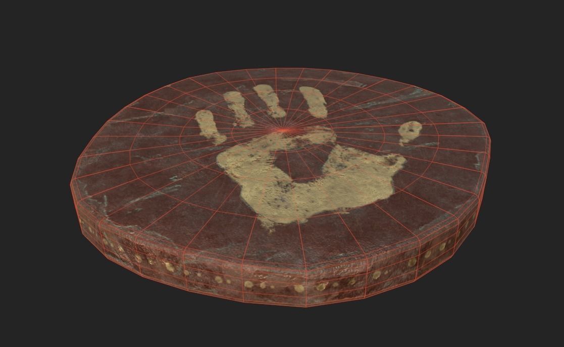 Crude Cultist Copper Coin Low-poly 3D model_2