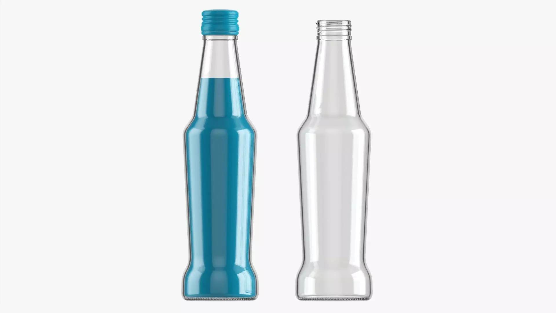 Glass soft drink soda water bottle 17 3D model_0