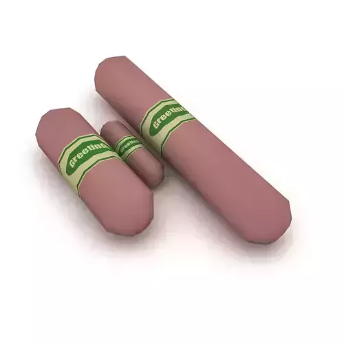 3D model market salami and sausage varieties