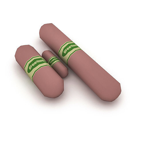 3D model market salami and sausage varieties Low-poly 3D model