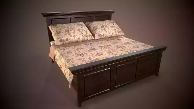 Vintage Bed - Game ready
