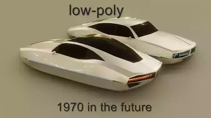 Affekta sci-fi concept low-poly cyberpunk oldtimer car pack