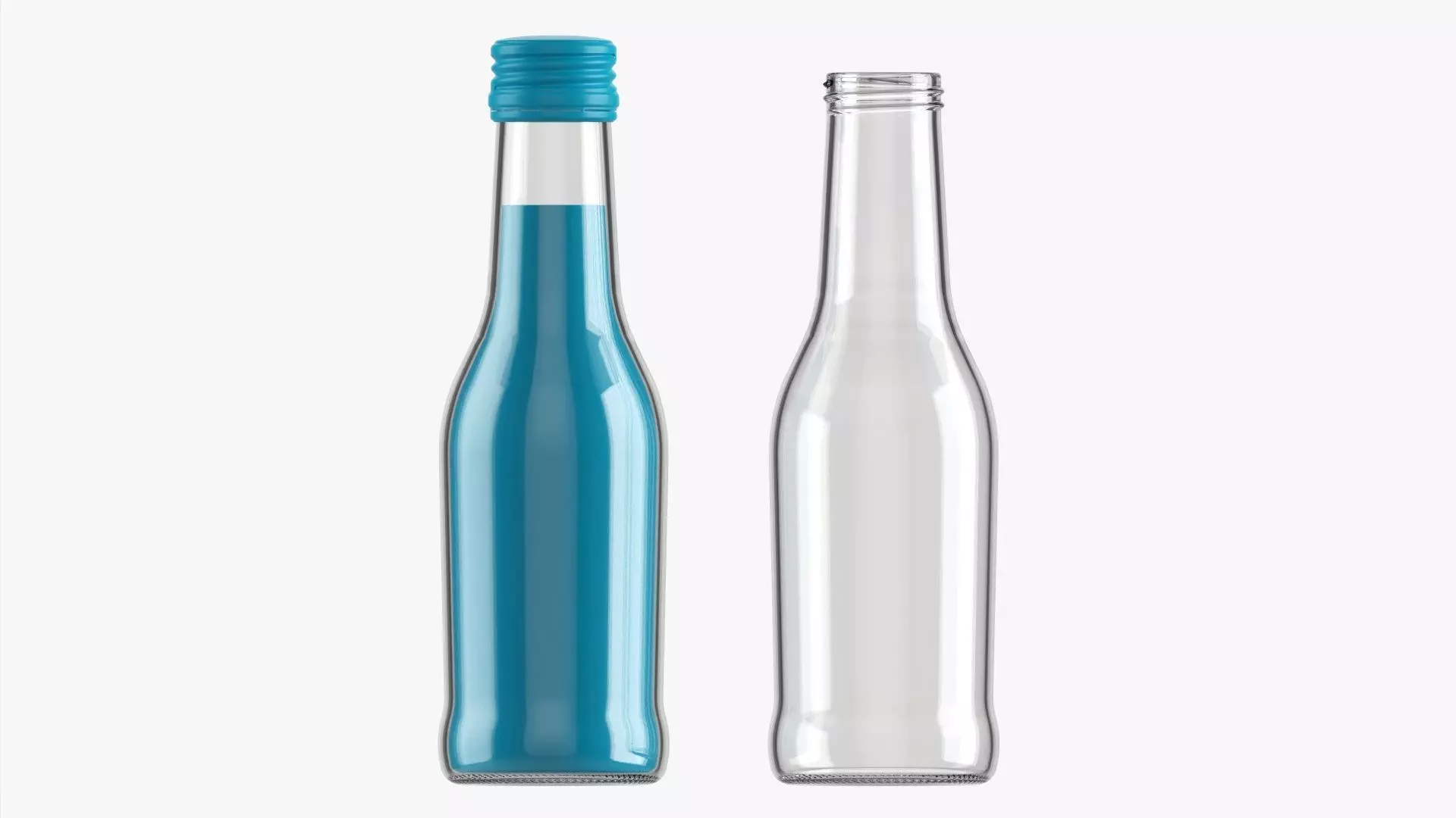 Glass soft drink soda water bottle 32 3D model_0