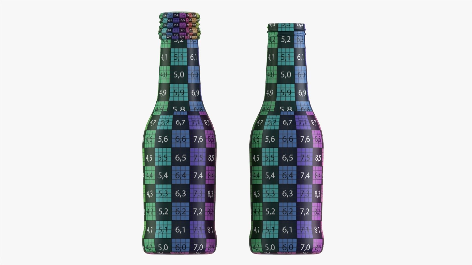 Glass soft drink soda water bottle 32 3D model_8