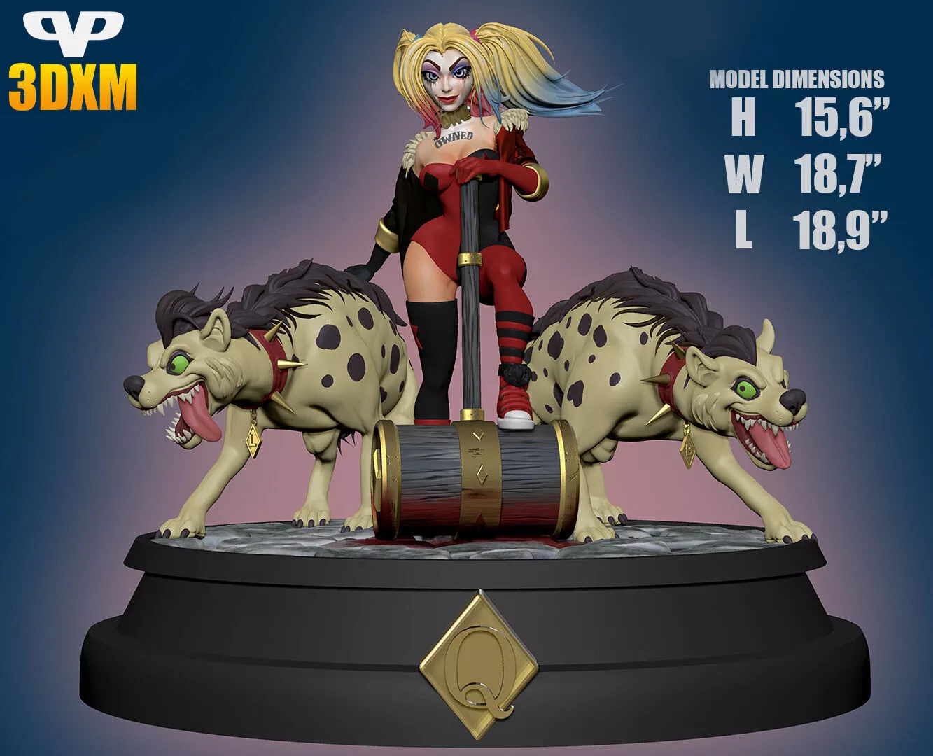 Harley Quinn Bud and Lou for 3D Printing STL 3D print model