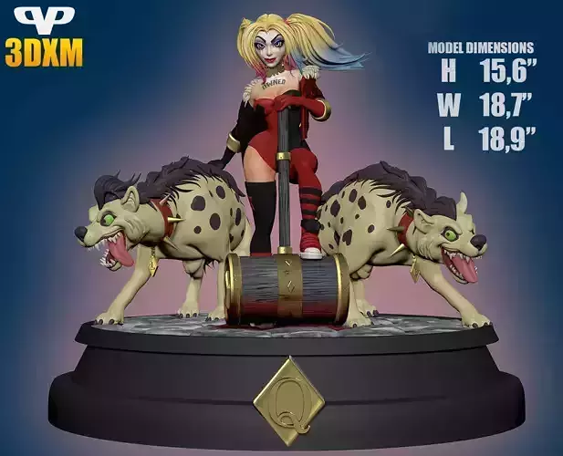 Harley Quinn Bud and Lou for 3D Printing STL 3D print model