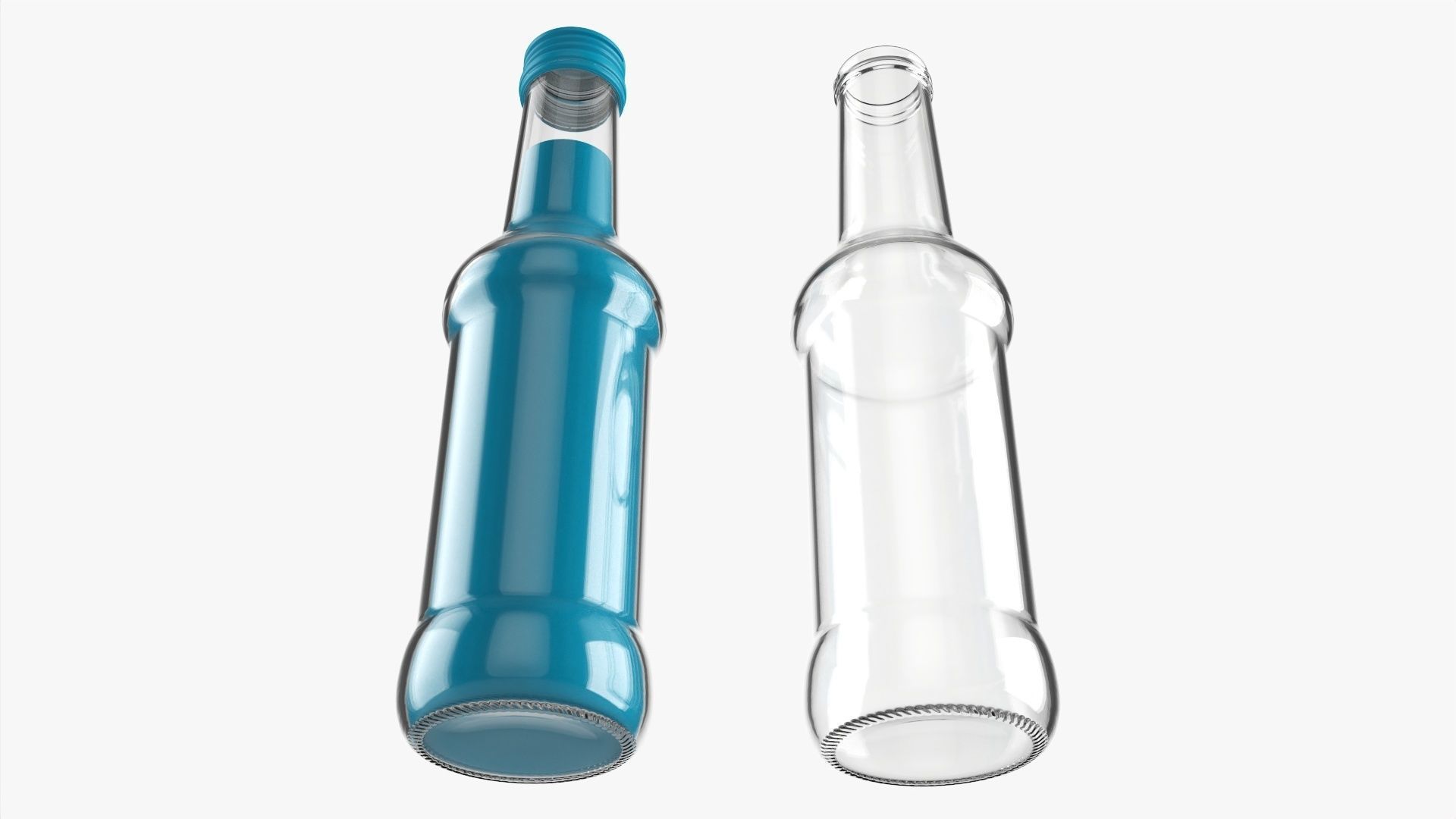Glass soft drink soda water bottle 38 3D model_2