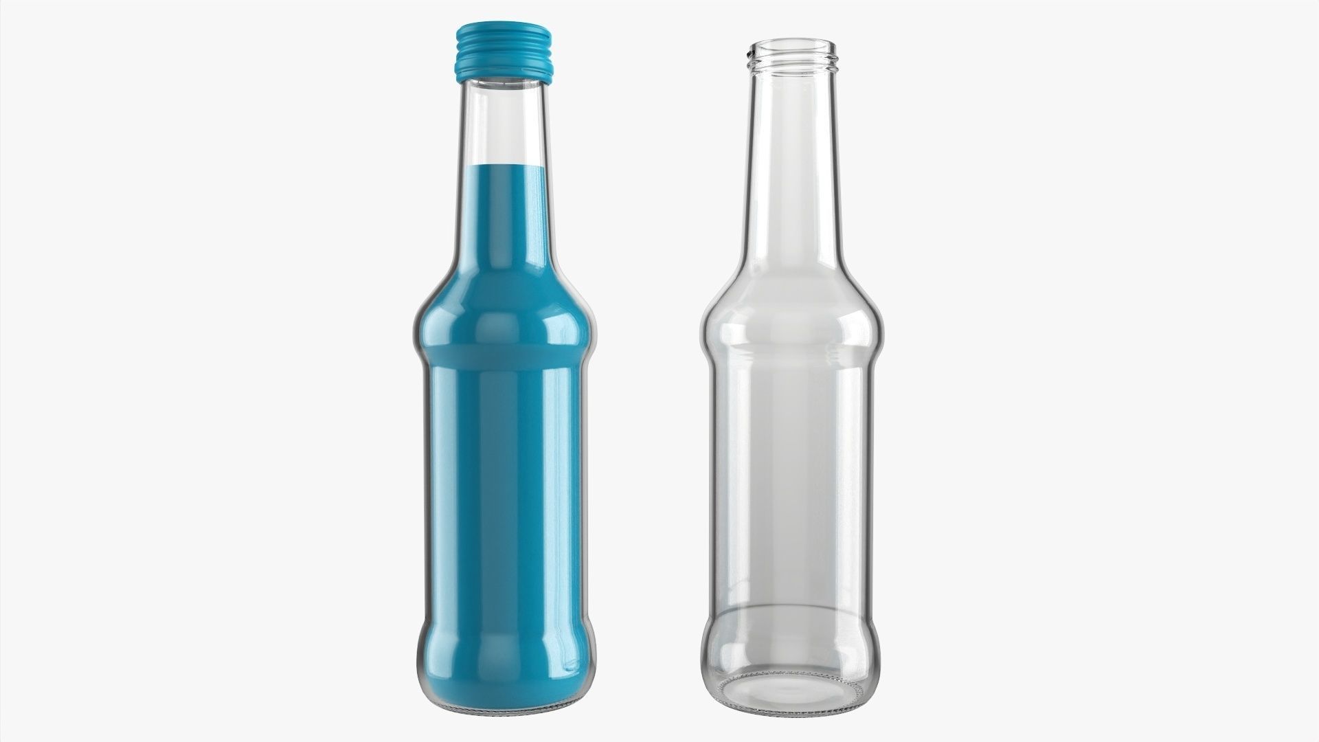 Glass soft drink soda water bottle 38 3D model_1