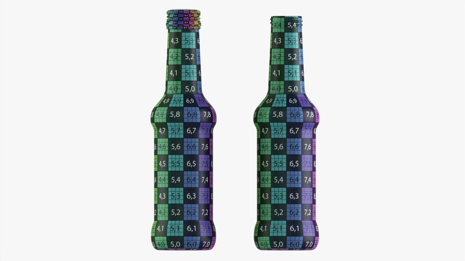 Glass soft drink soda water bottle 38 3D model_8