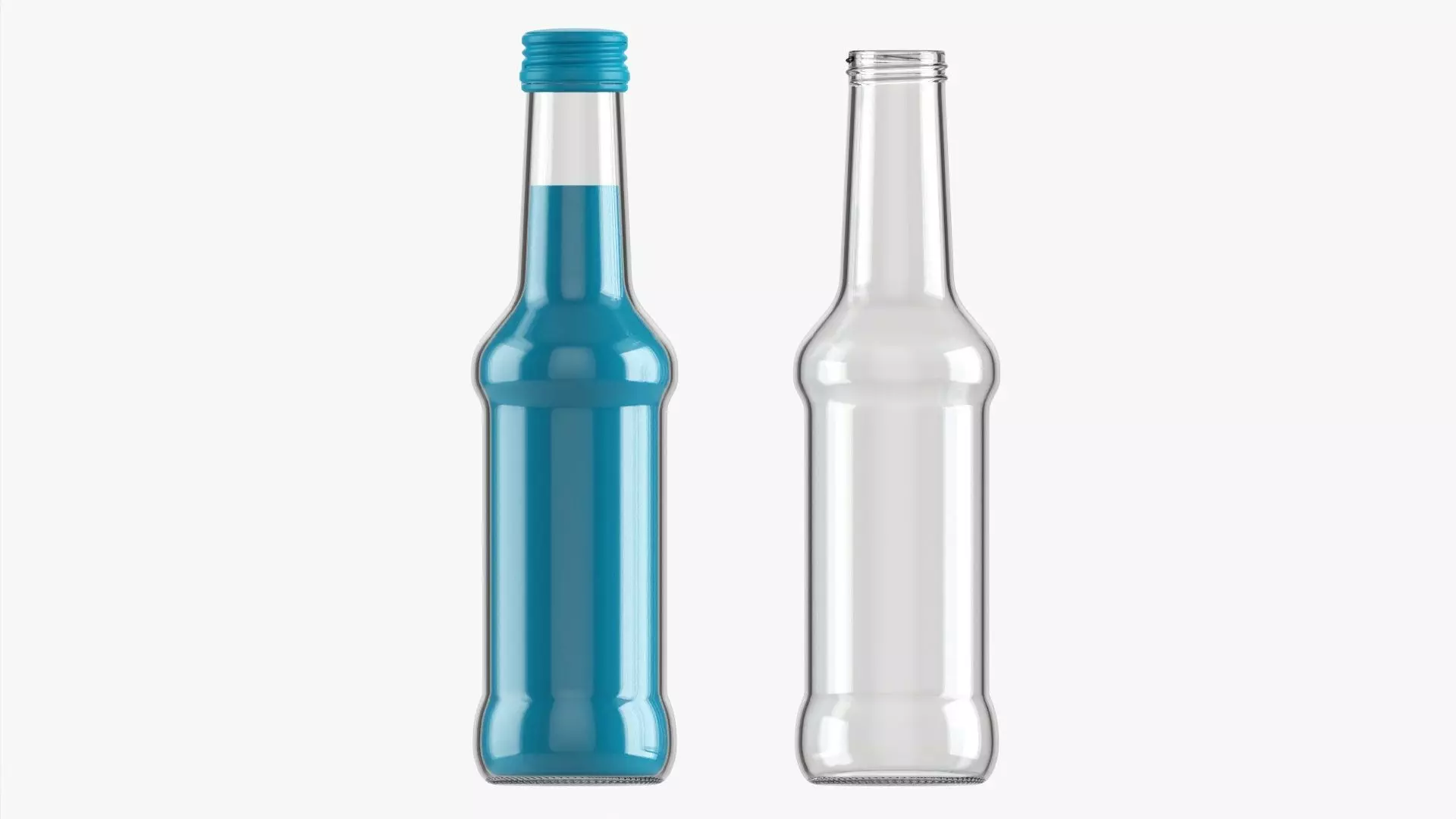 Glass soft drink soda water bottle 38 3D model_0