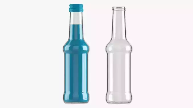 Glass soft drink soda water bottle 38 3D model