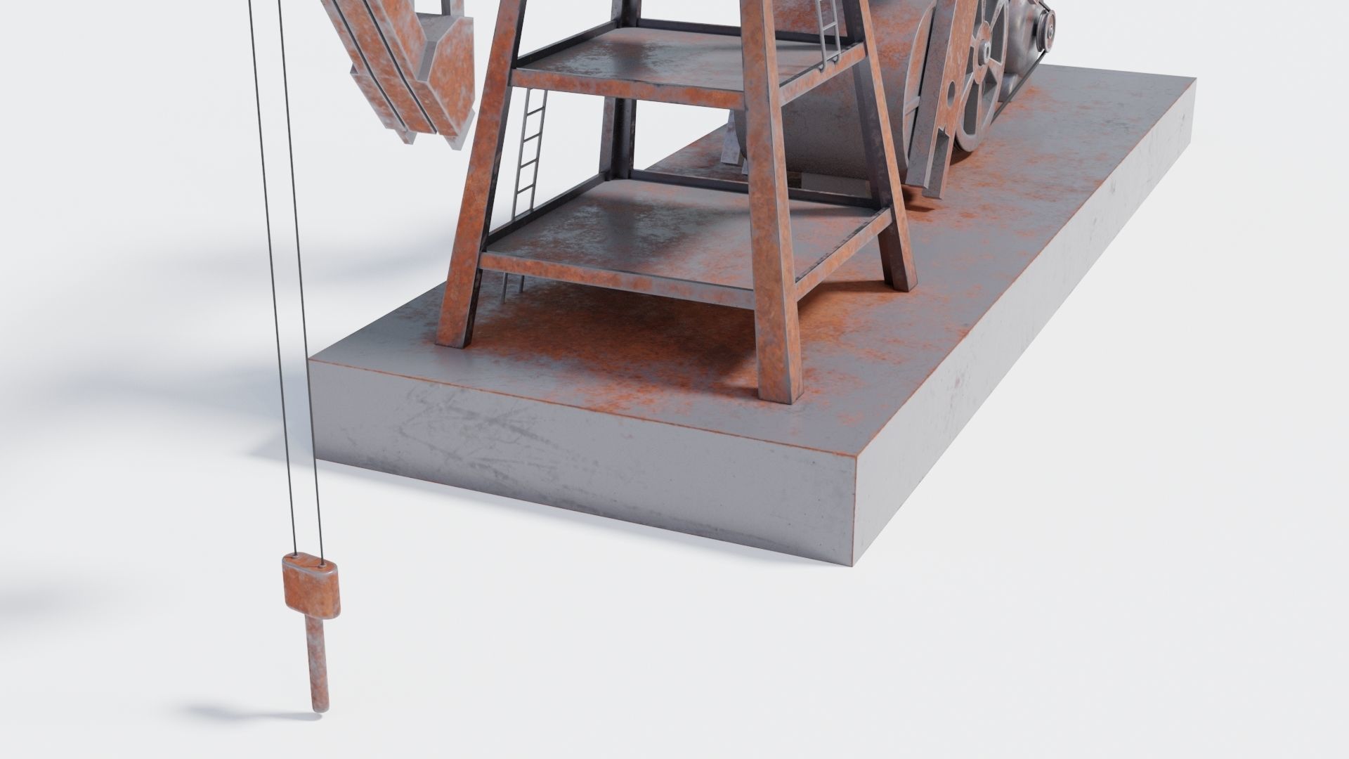 Pumpjack for oil extraction 3D model_6