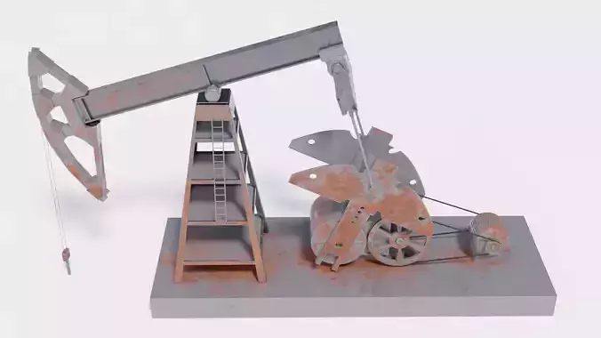 Pumpjack for oil extraction 3D model