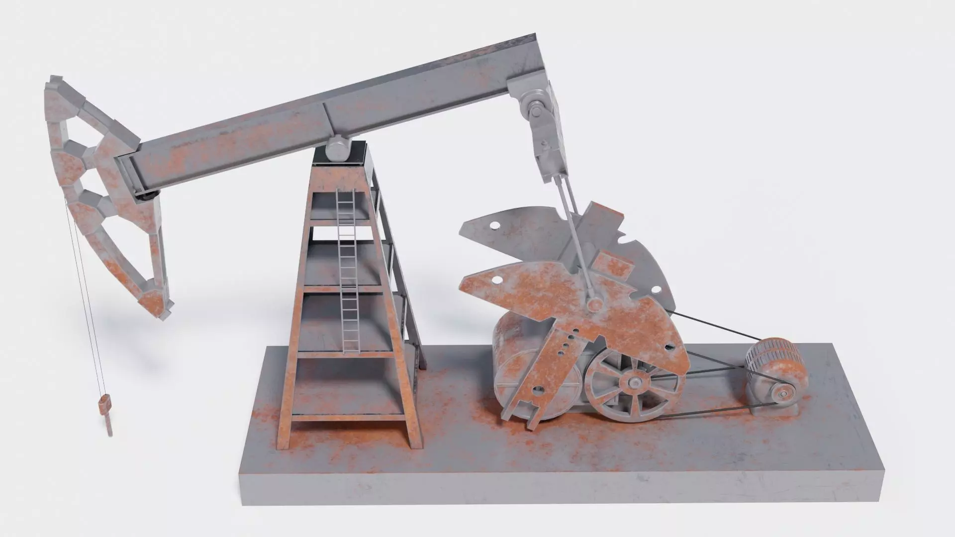 Pumpjack for oil extraction 3D model_0