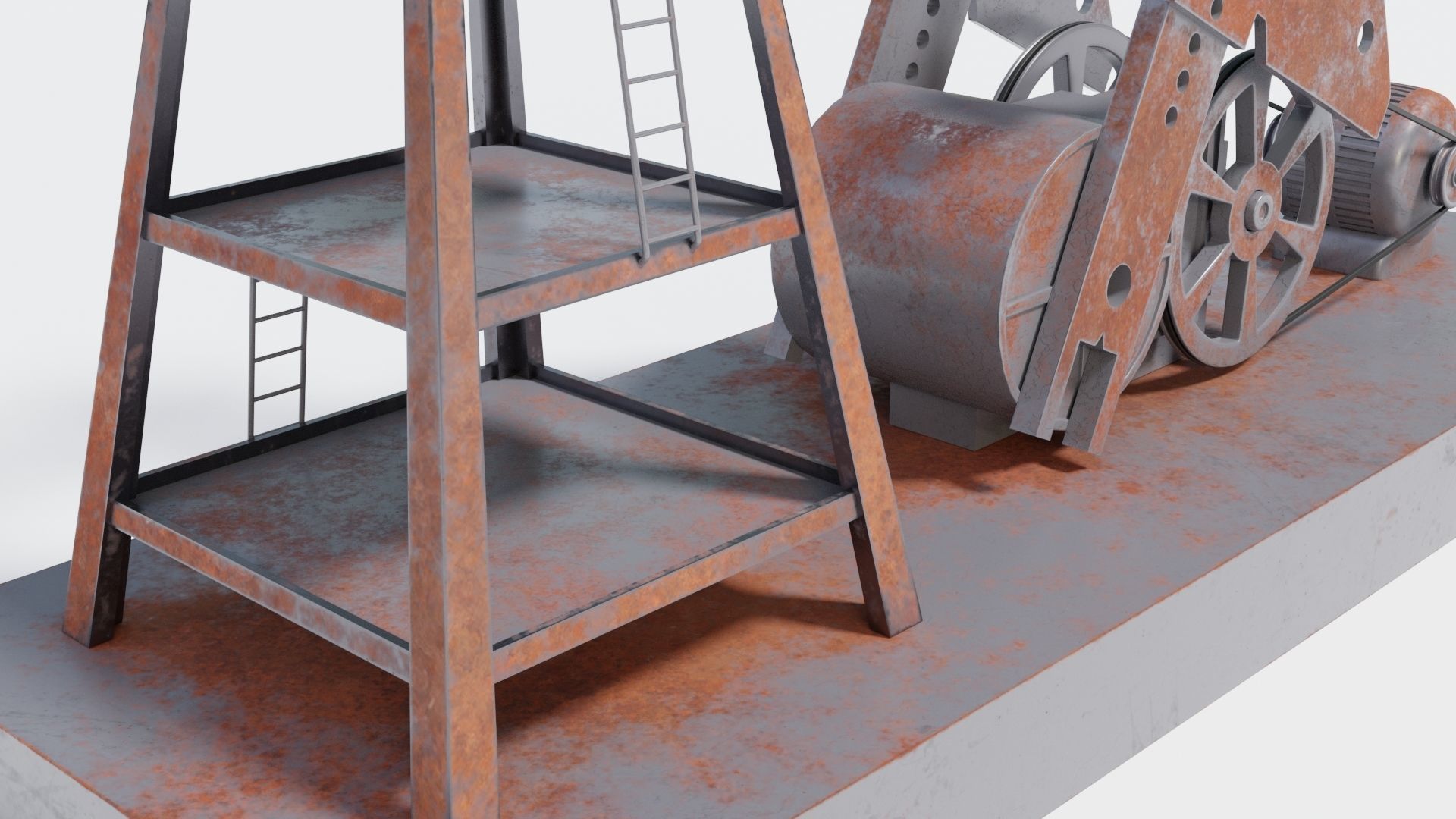 Pumpjack for oil extraction 3D model_5