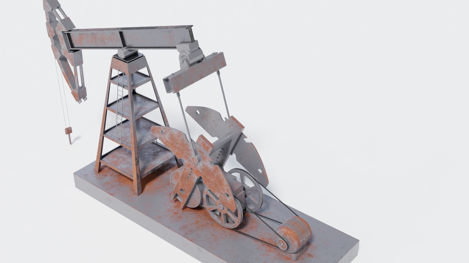 Pumpjack for oil extraction 3D model_1