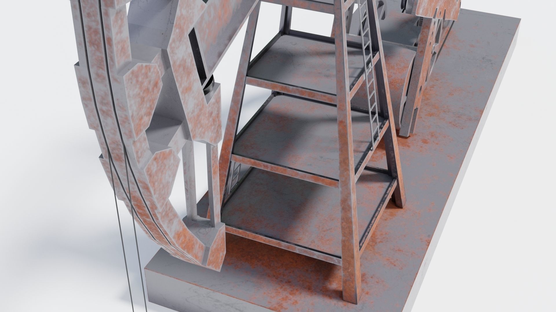 Pumpjack for oil extraction 3D model_7