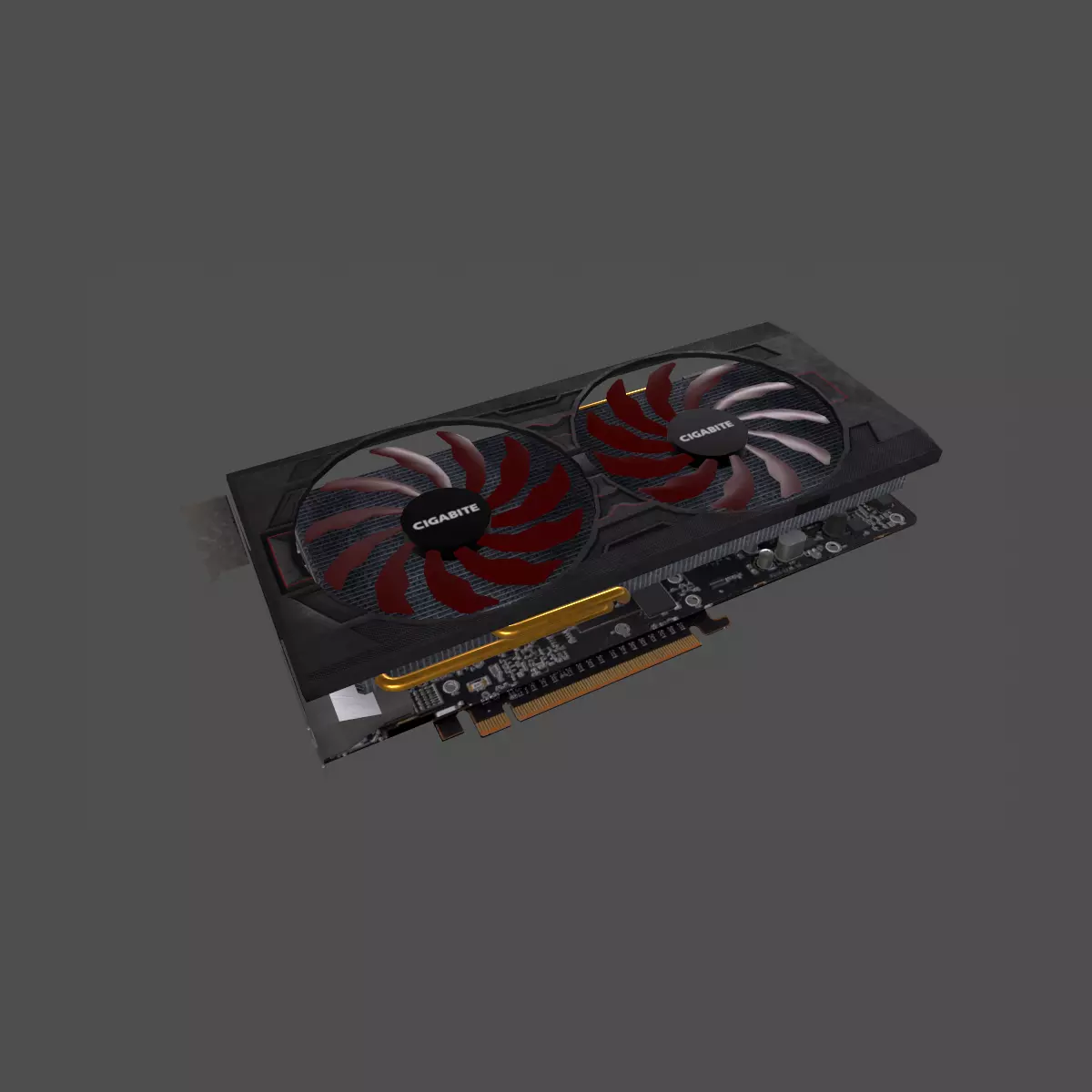 GPU 5600xt Low-poly 3D model