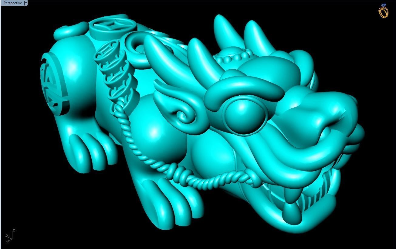 Pixiu money coin Bracelet - Unicorn bracelet - Size 20 mm 3D print model_14