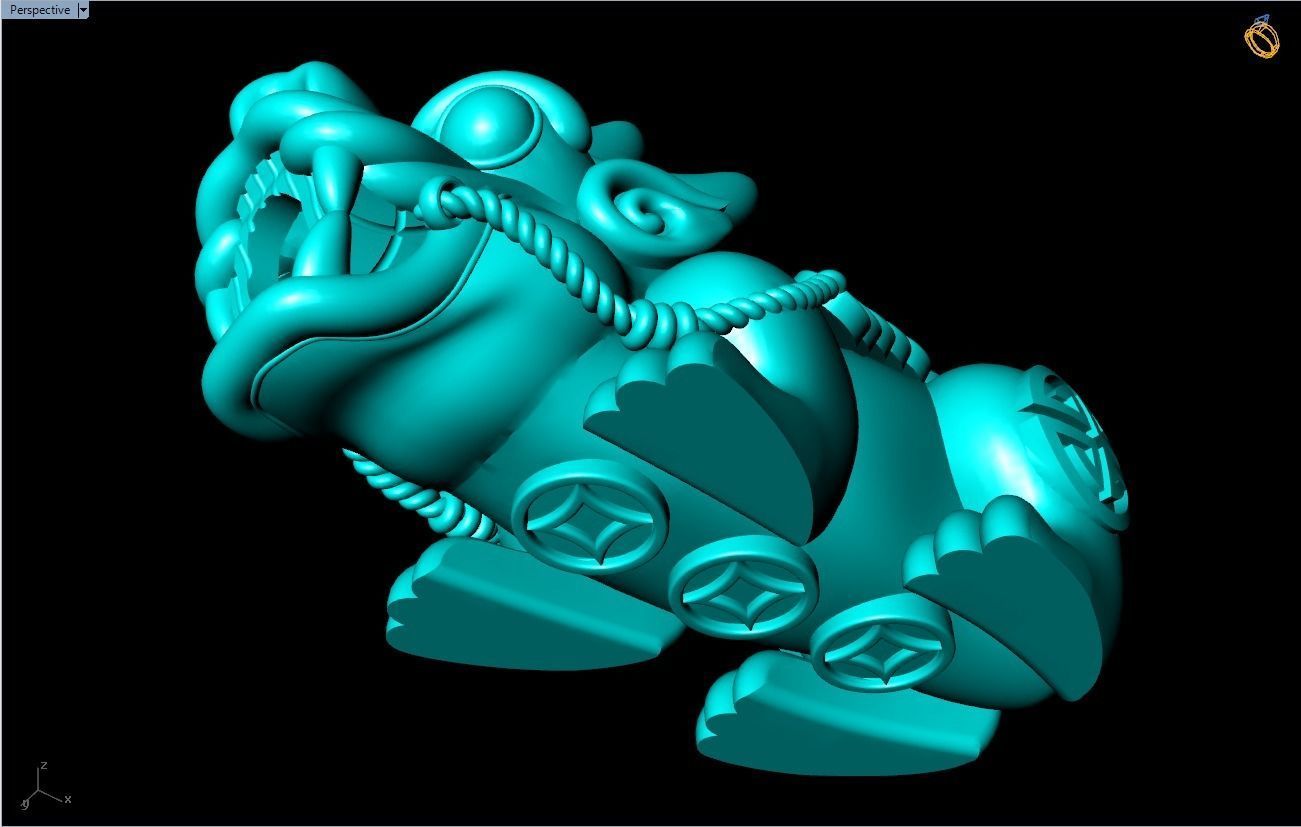 Pixiu money coin Bracelet - Unicorn bracelet - Size 20 mm 3D print model_11