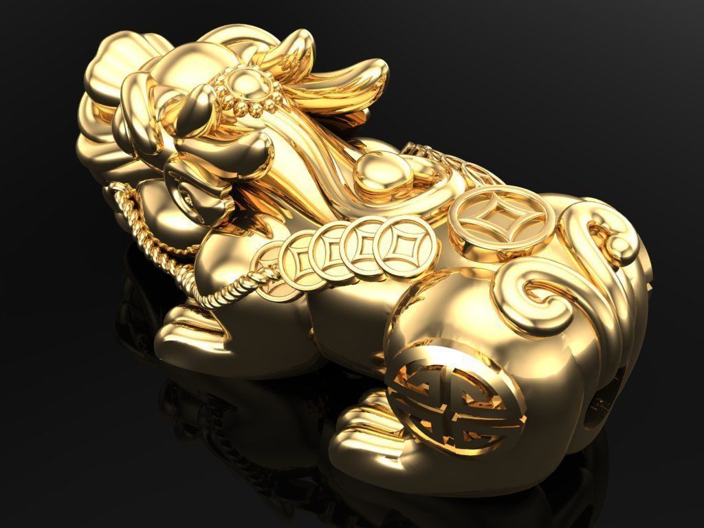 Pixiu money coin Bracelet - Unicorn bracelet - Size 20 mm 3D print model_7